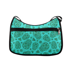 Sugar Skull Pattern - Teal Crossbody Bags (Model 1616)