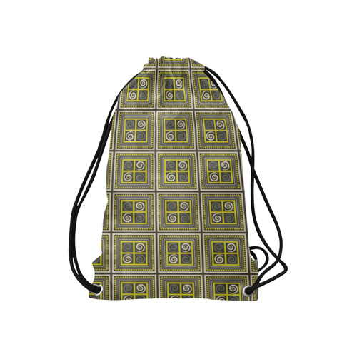 African Fabric Small Drawstring Bag Model 1604 (Twin Sides) 11"(W) * 17.7"(H)