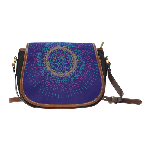 blue mandala circular Saddle Bag/Small (Model 1649)(Flap Customization)