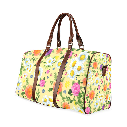 Daisy and Flowers Waterproof Travel Bag/Small (Model 1639)