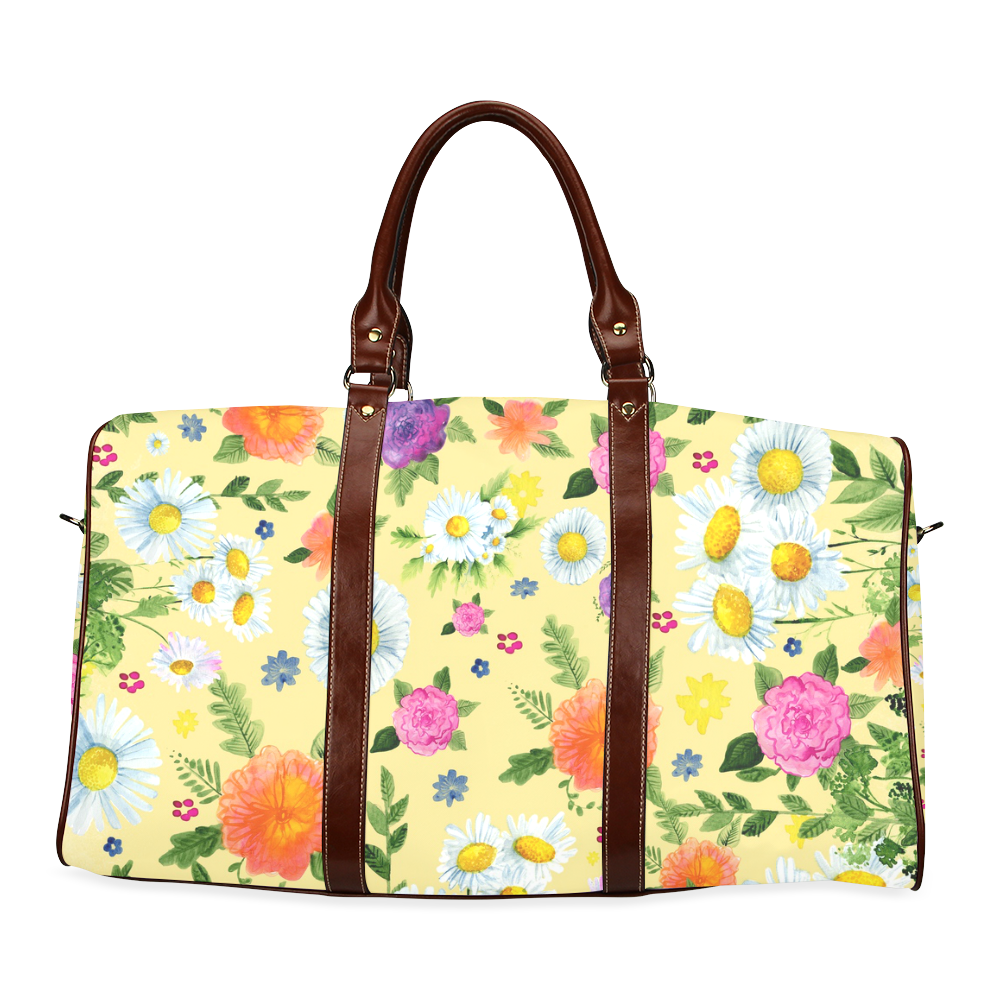 Daisy and Flowers Waterproof Travel Bag/Small (Model 1639)