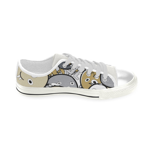 doodle monsters Low Top Canvas Shoes for Kid (Model 018)
