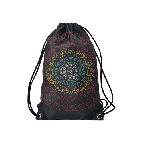simply circular design mandala Small Drawstring Bag Model 1604 (Twin Sides) 11"(W) * 17.7"(H)