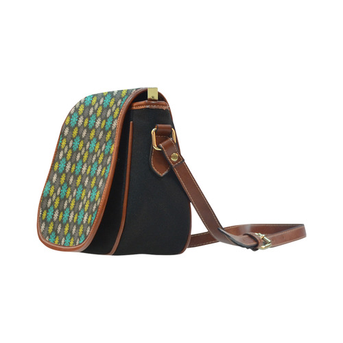 Symbolic Camomiles Floral Saddle Bag/Small (Model 1649)(Flap Customization)