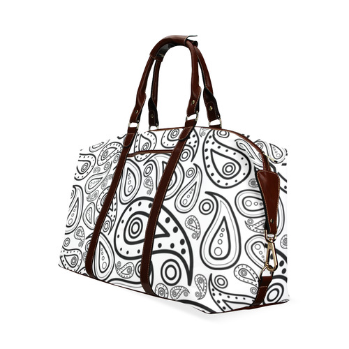 black and white paisley Classic Travel Bag (Model 1643) Remake