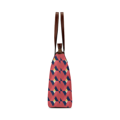 red triangle tile ceramic Shoulder Tote Bag (Model 1646)