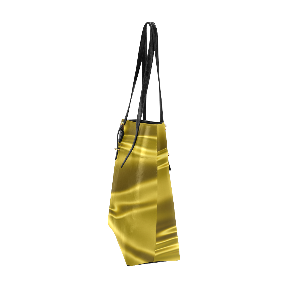 Gold satin 3D texture Euramerican Tote Bag/Small (Model 1655)
