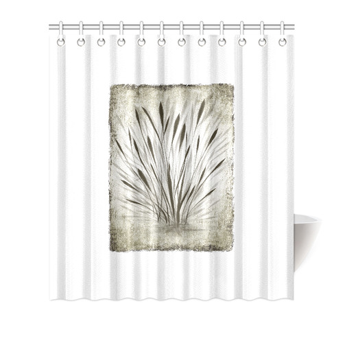 Simple, elegant ink, watercolor grass, brown hues Shower Curtain 66"x72"