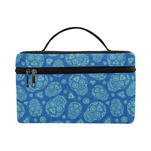 Sugar Skull Pattern - Blue Cosmetic Bag/Large (Model 1658)