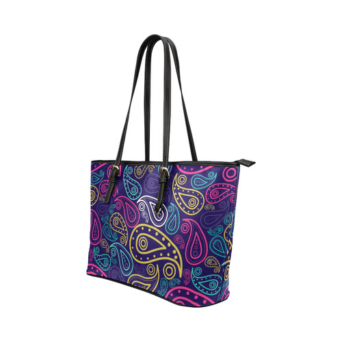 paisley Leather Tote Bag/Small (Model 1651)