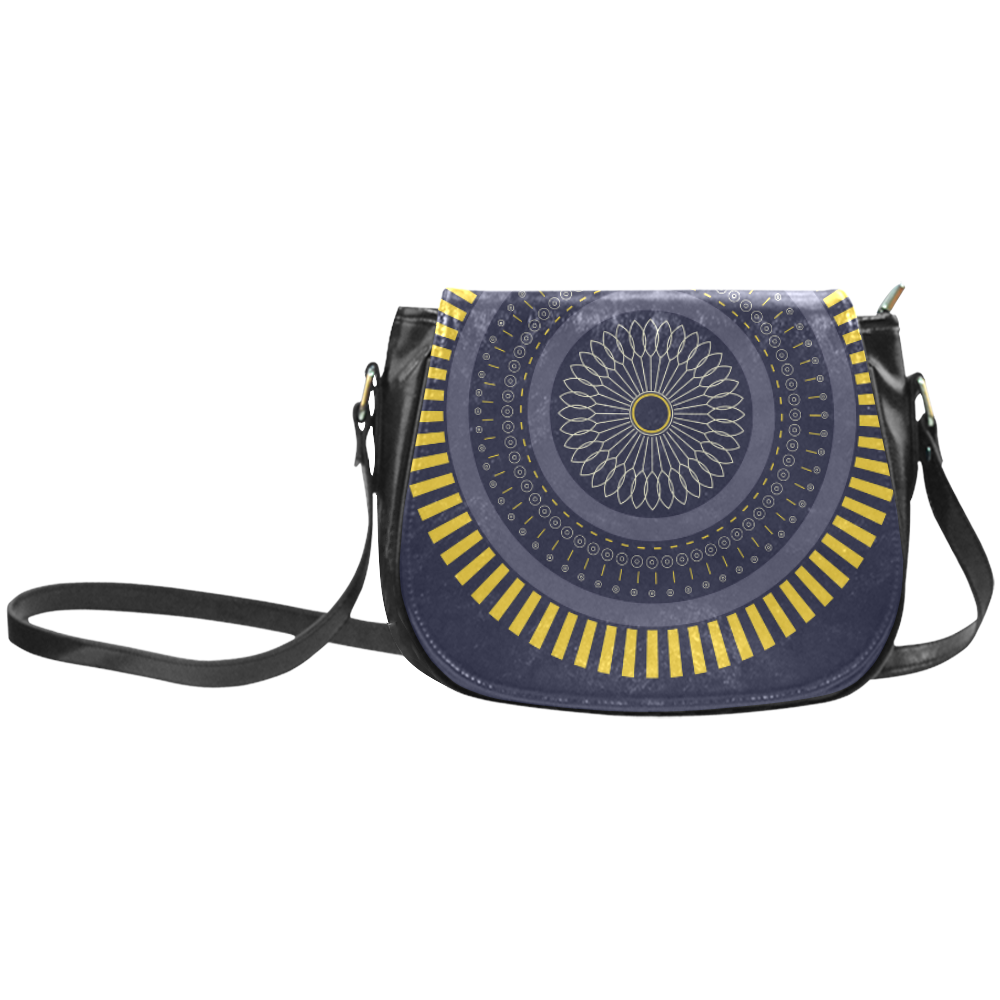 blue zen mandala circle Classic Saddle Bag/Small (Model 1648)