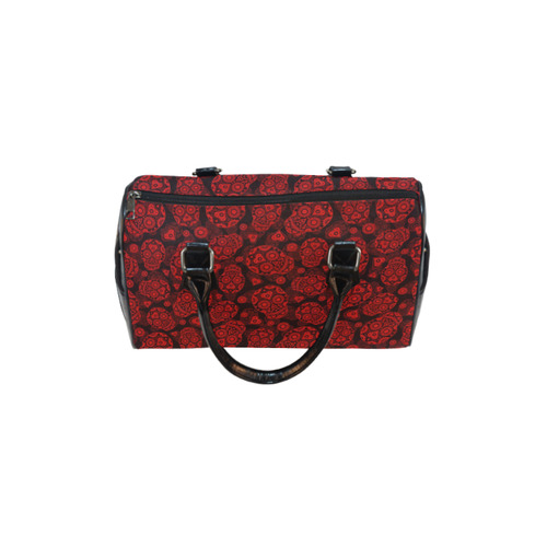 Sugar Skull Pattern - Red Boston Handbag (Model 1621)