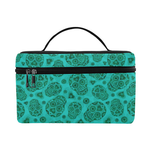 Sugar Skull Pattern - Teal Cosmetic Bag/Large (Model 1658)