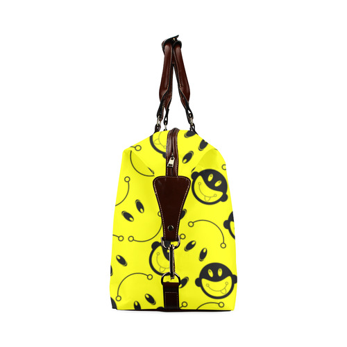 monkey tongue out on yellow Classic Travel Bag (Model 1643) Remake