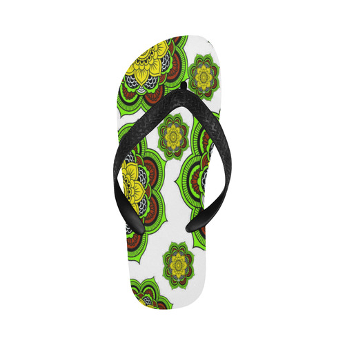 mandalas WHITE FLOP Flip Flops for Men/Women (Model 040)