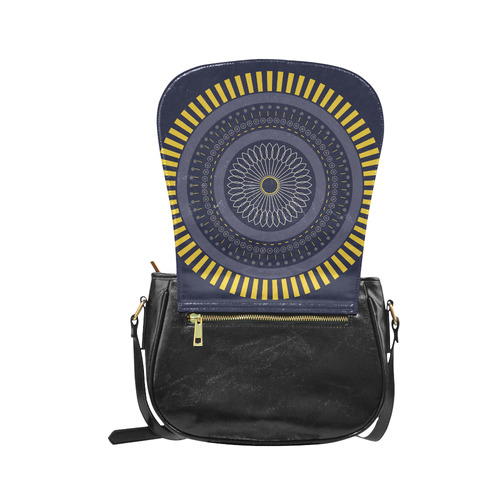 blue zen mandala circle Classic Saddle Bag/Small (Model 1648)