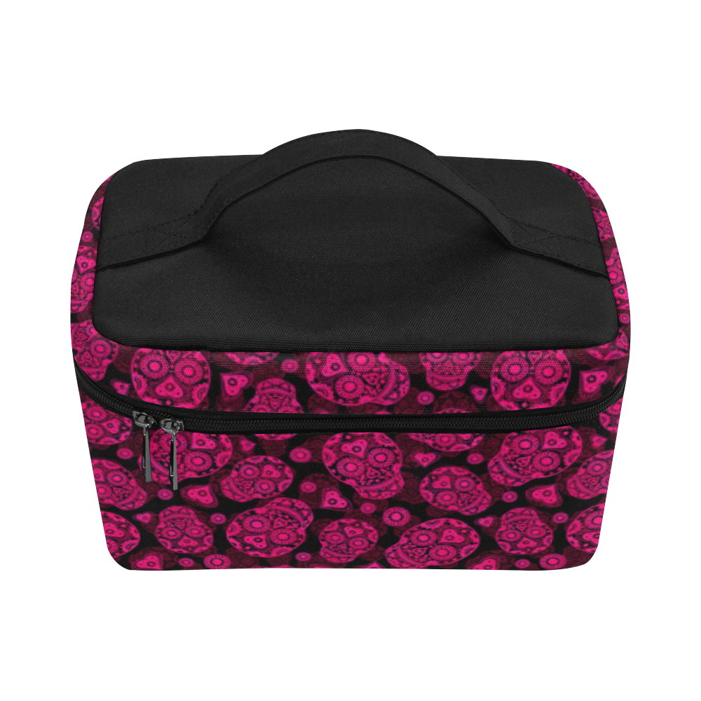 Sugar Skull Pattern - Pink Cosmetic Bag/Large (Model 1658)