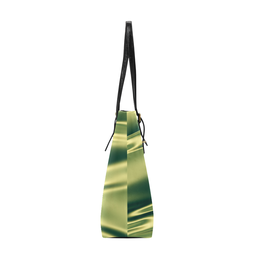 Green satin 3D texture Euramerican Tote Bag/Small (Model 1655)