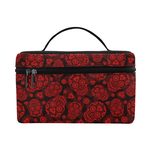 Sugar Skull Pattern - Red Cosmetic Bag/Large (Model 1658)