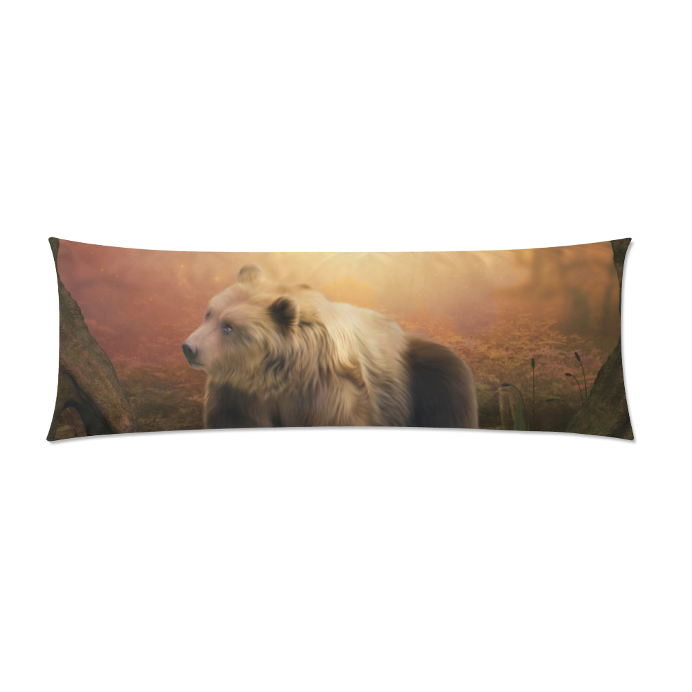 Awesome bear in the night Custom Zippered Pillow Case 21"x60"(Two Sides)
