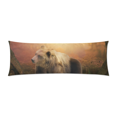 Awesome bear in the night Custom Zippered Pillow Case 21"x60"(Two Sides)
