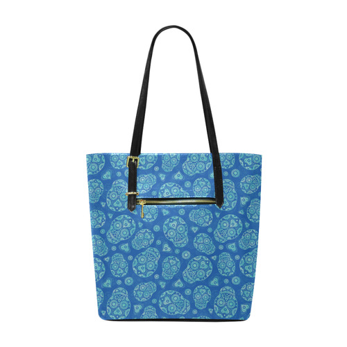 Sugar Skull Pattern - Blue Euramerican Tote Bag/Small (Model 1655)