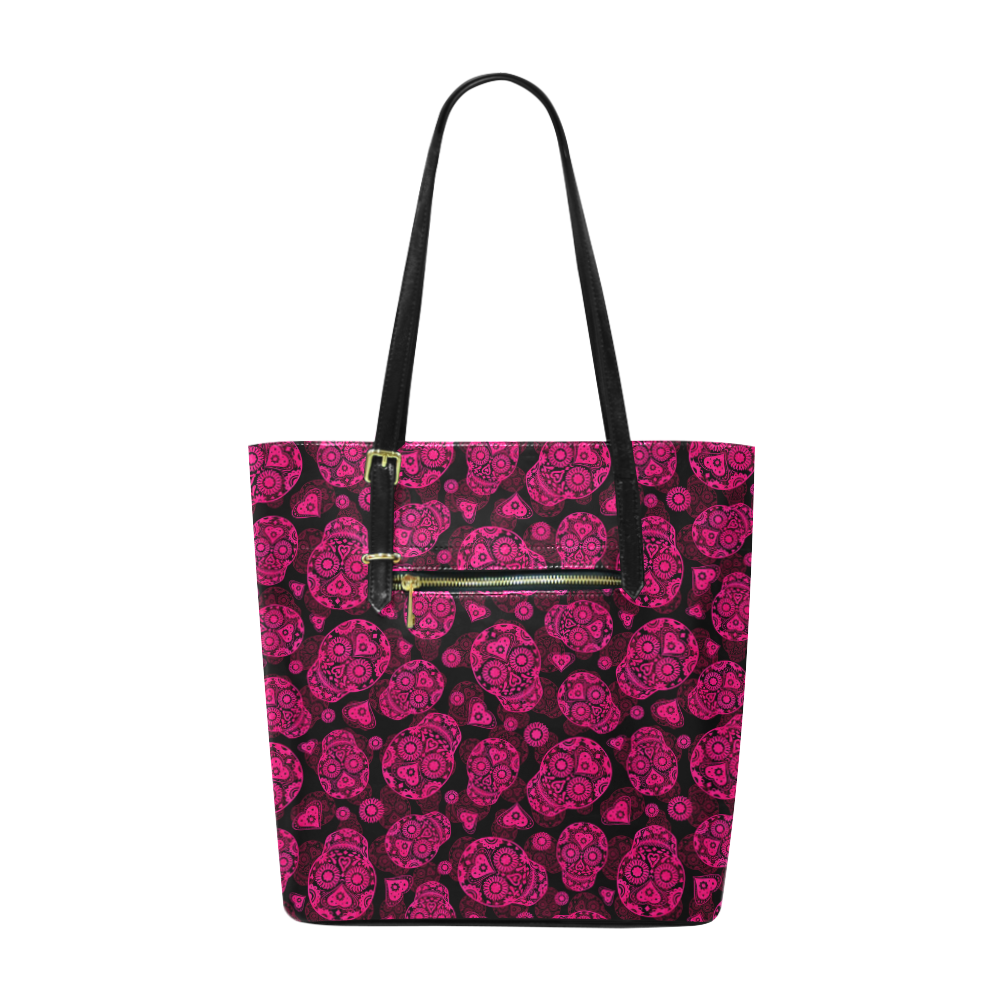 Sugar Skull Pattern - Pink Euramerican Tote Bag/Small (Model 1655)