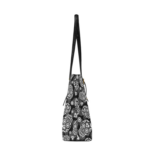 Sugar Skull Pattern - Black and White Euramerican Tote Bag/Large (Model 1656)