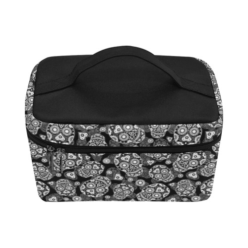 Sugar Skull Pattern - Black and White Cosmetic Bag/Large (Model 1658)