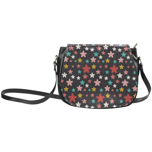 Symmetric Star Flowers Classic Saddle Bag/Small (Model 1648)