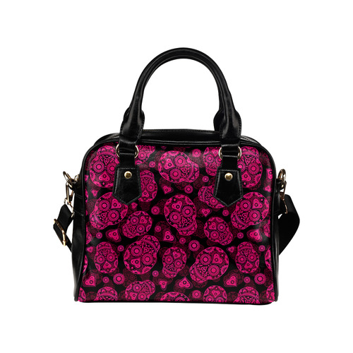 Sugar Skull Pattern - Pink Shoulder Handbag (Model 1634)