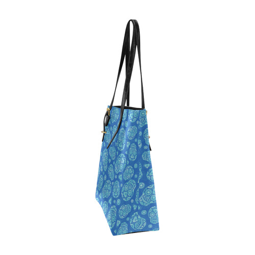 Sugar Skull Pattern - Blue Euramerican Tote Bag/Small (Model 1655)