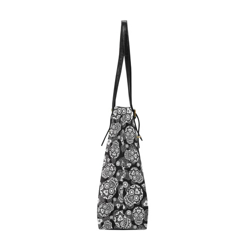 Sugar Skull Pattern - Black and White Euramerican Tote Bag/Small (Model 1655)