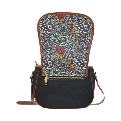 colorful paisley Saddle Bag/Small (Model 1649)(Flap Customization)