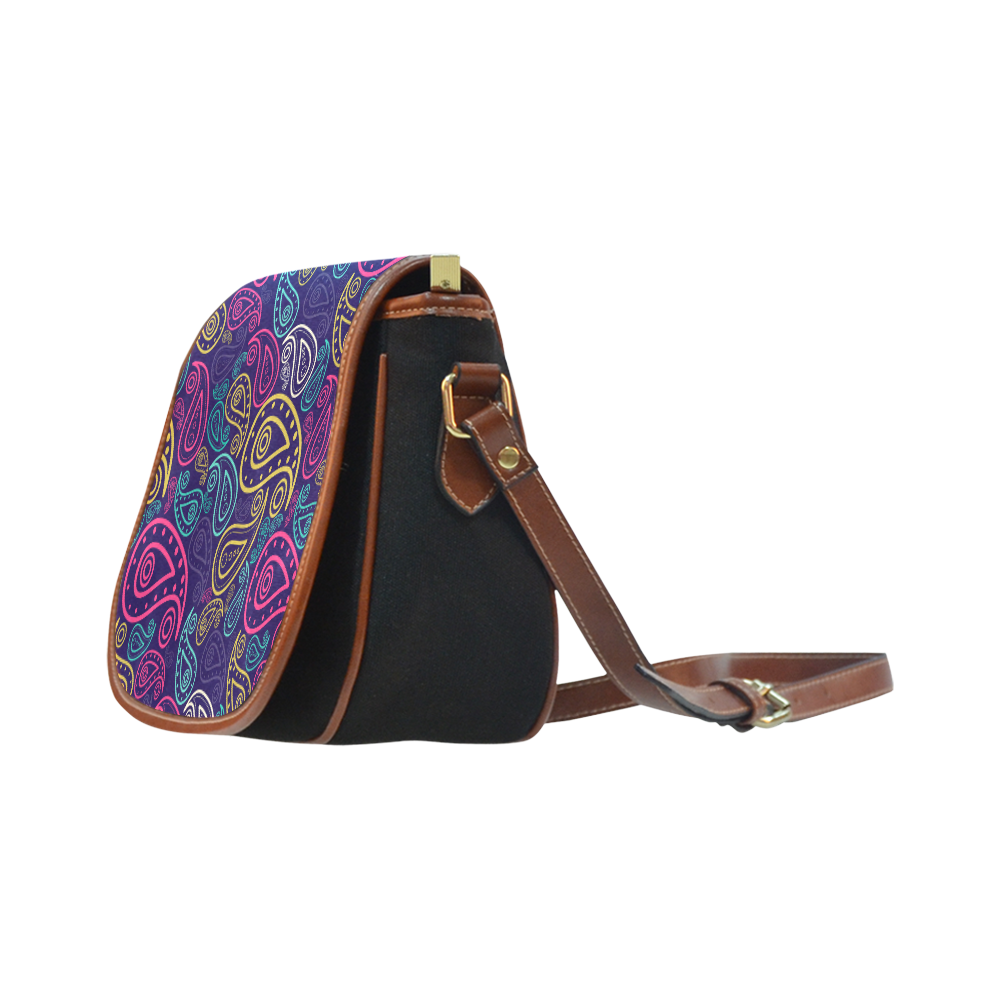 paisley Saddle Bag/Small (Model 1649)(Flap Customization)