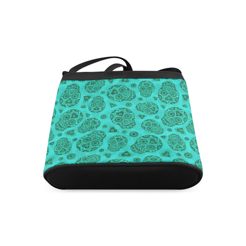 Sugar Skull Pattern - Teal Crossbody Bags (Model 1613)