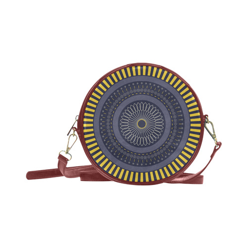 blue zen mandala circle Round Sling Bag (Model 1647)