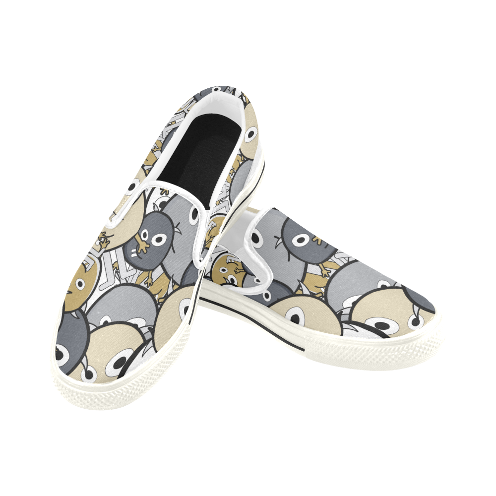 doodle monsters Slip-on Canvas Shoes for Kid (Model 019)