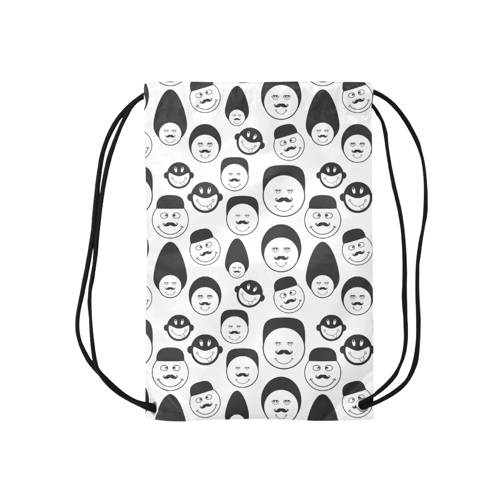 funny emotional faces Small Drawstring Bag Model 1604 (Twin Sides) 11"(W) * 17.7"(H)