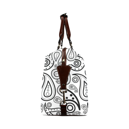 black and white paisley Classic Travel Bag (Model 1643) Remake