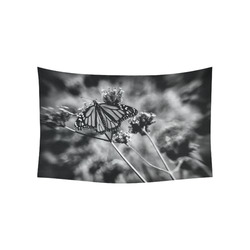 Monarch - Black and White Cotton Linen Wall Tapestry 60"x 40"