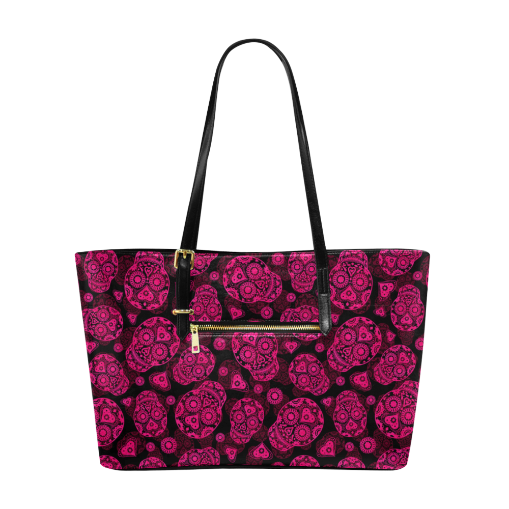 Sugar Skull Pattern - Pink Euramerican Tote Bag/Large (Model 1656)