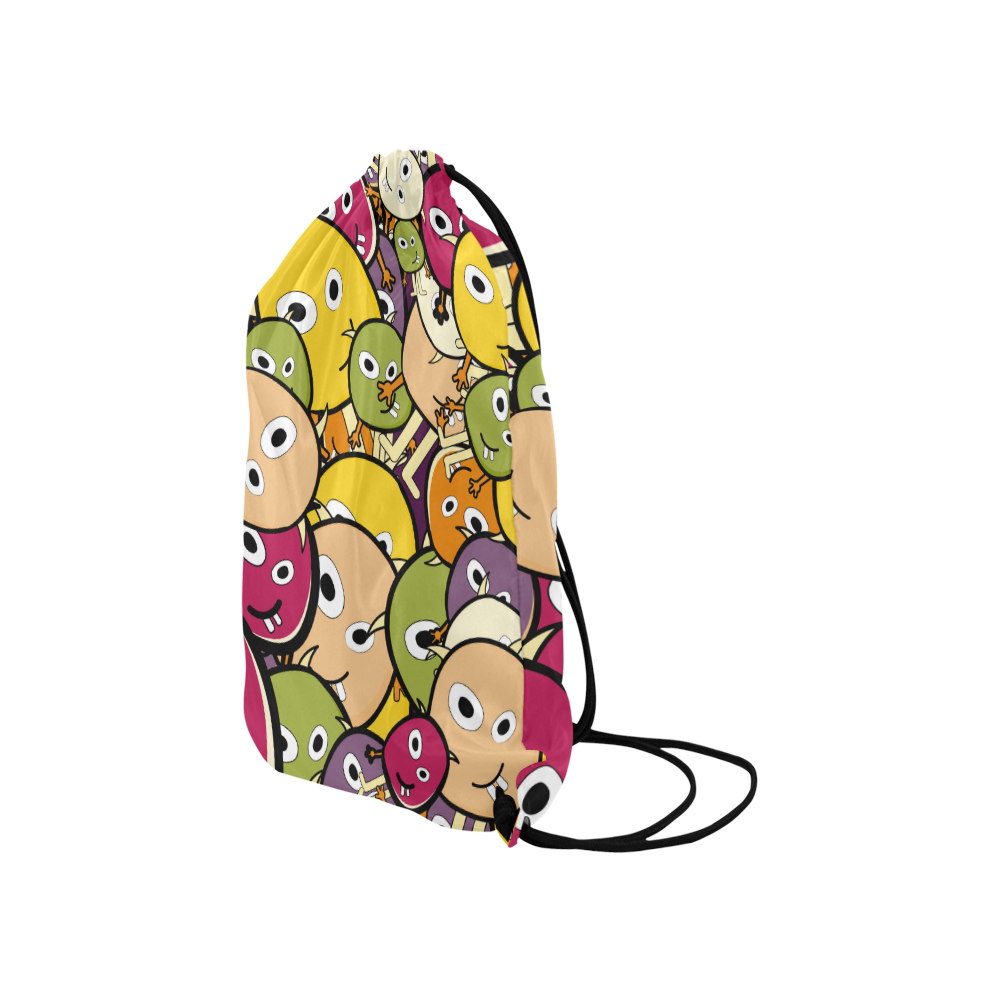 monster colorful doodle Small Drawstring Bag Model 1604 (Twin Sides) 11"(W) * 17.7"(H)