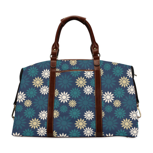 Blue Symbolic Camomiles Floral Classic Travel Bag (Model 1643) Remake