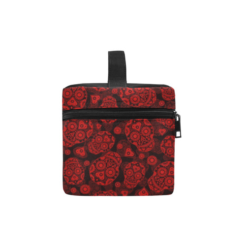 Sugar Skull Pattern - Red Cosmetic Bag/Large (Model 1658)