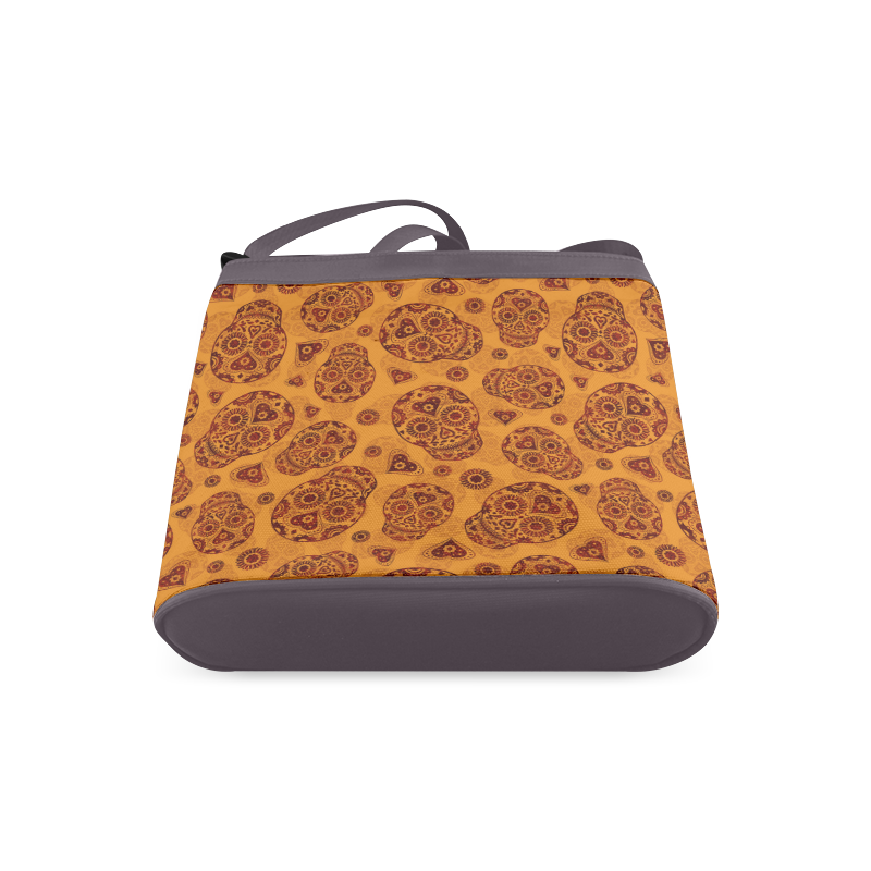 Sugar Skull Pattern - Gold Crossbody Bags (Model 1613)