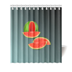 Watercolor Watermelon, red green and sweet Shower Curtain 66"x72"