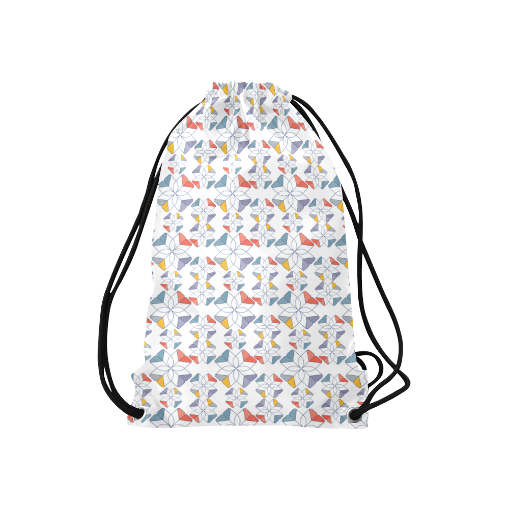 floral geometric seamless oriental Small Drawstring Bag Model 1604 (Twin Sides) 11"(W) * 17.7"(H)