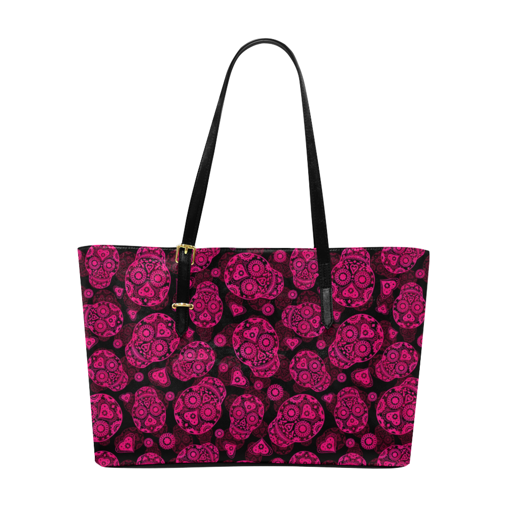 Sugar Skull Pattern - Pink Euramerican Tote Bag/Large (Model 1656)