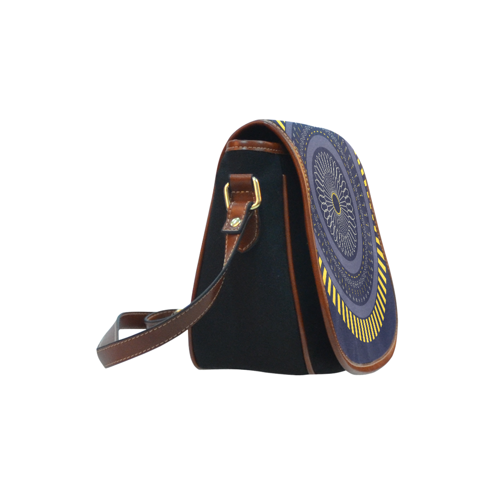 blue zen mandala circle Saddle Bag/Small (Model 1649)(Flap Customization)